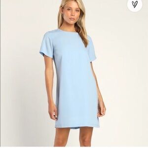 Lulus  Blue Short Sleeve Dress